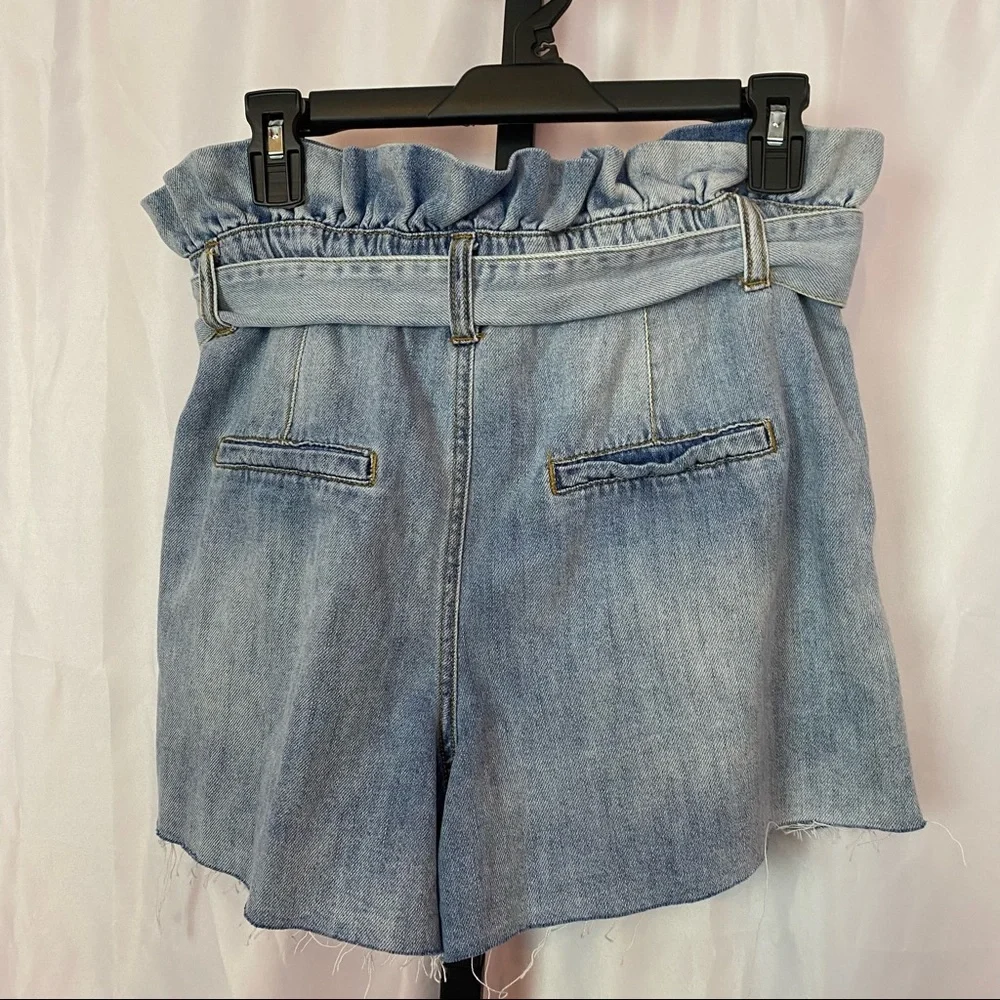 Blank NYC Paperbag Waist Belted Denim Shorts sz 29